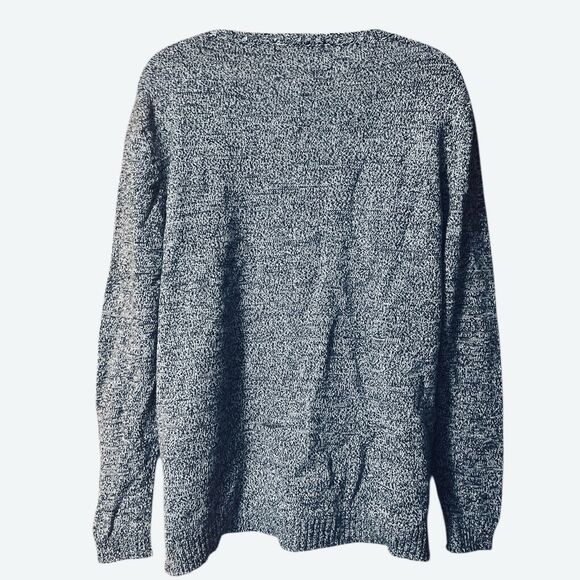 Brandy Melville One Size Navy Blue Marled Knit Pullover Sweater High Low Hem - Picture 3 of 9